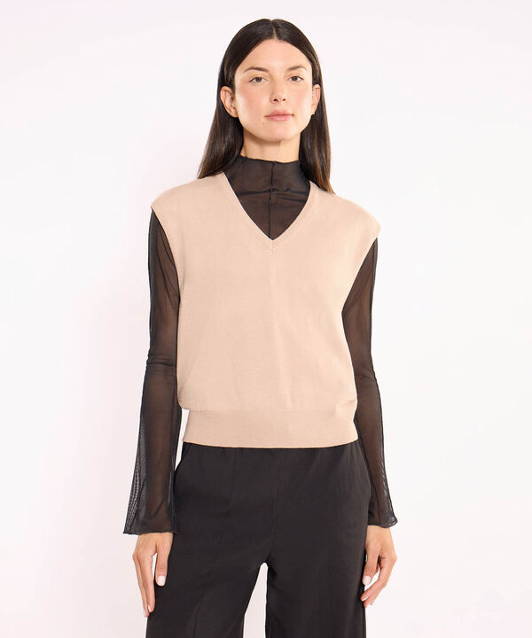 Camiseta Para Mujer Beige image number null