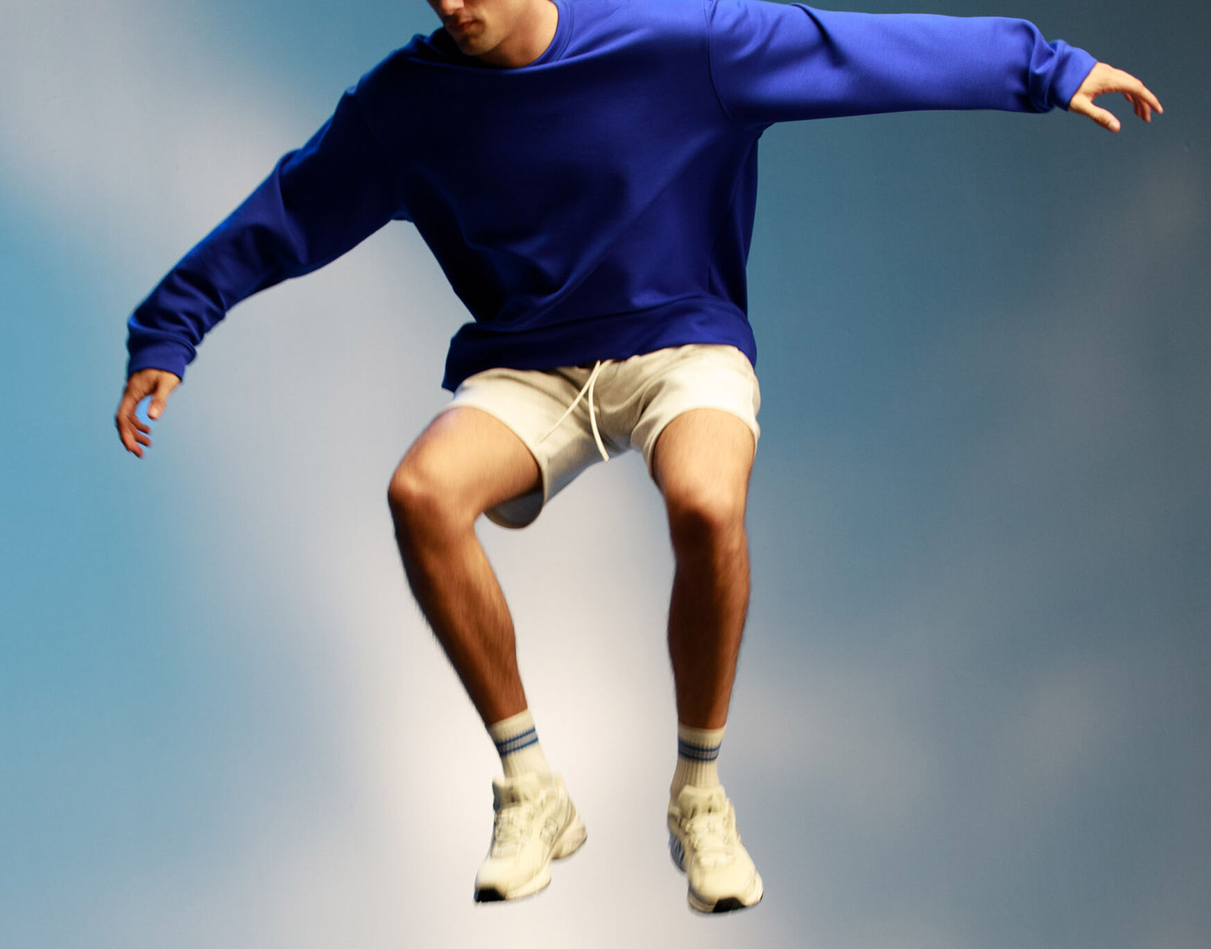 Buzo Oversize Cuello Redondo Plush, Azul