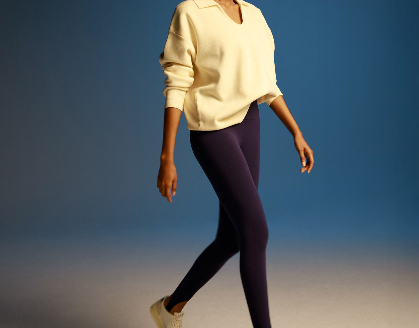 Leggins Regular con Estribos, AzulOscuro